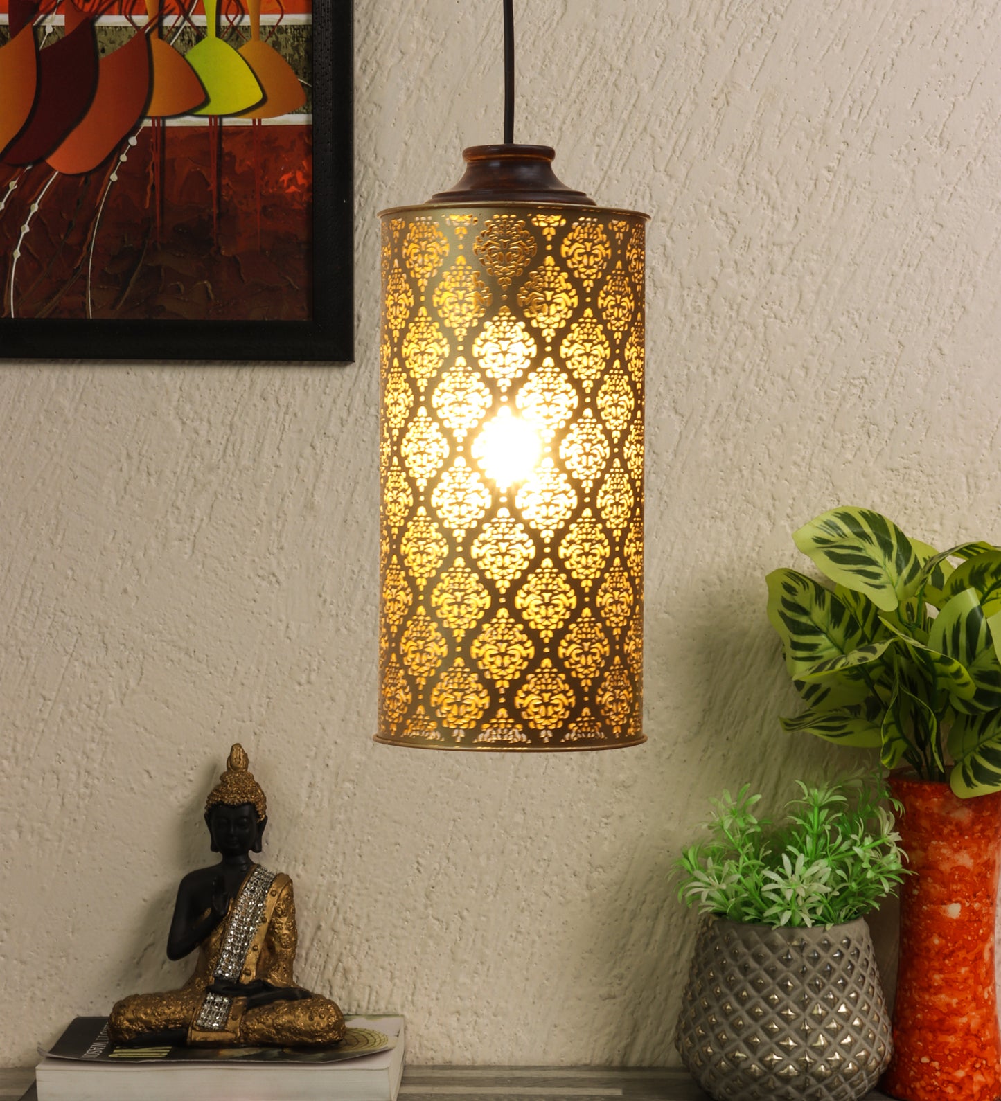 Gandhara Ambient Hanging Lamp with Wooden base