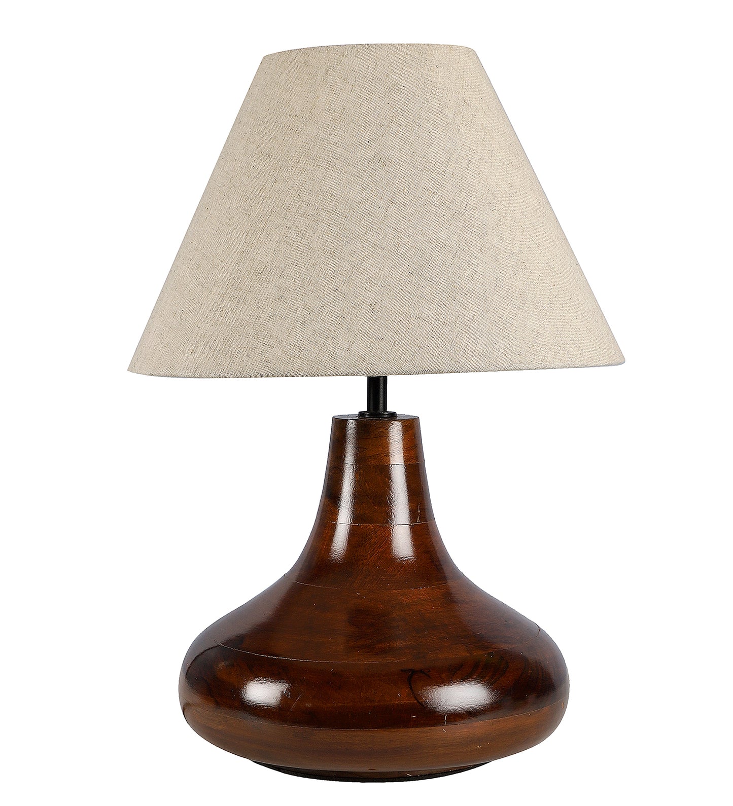 Yogasana Dark brown Table Lamp with Beige Shade