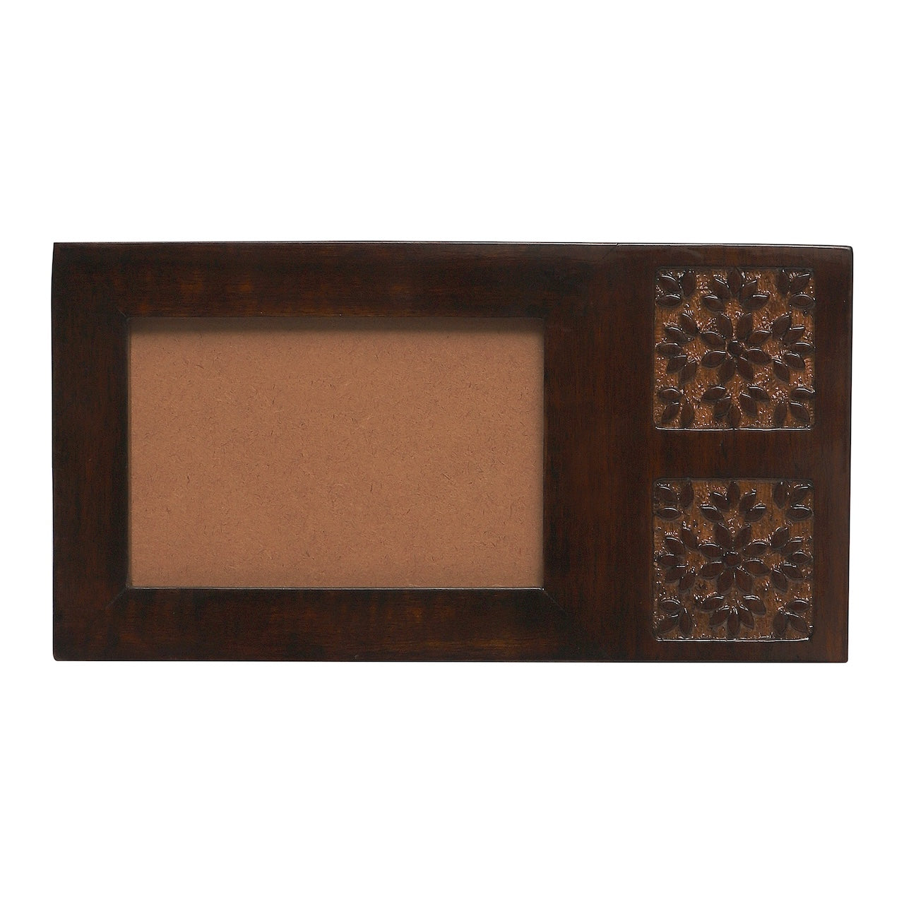 Amogh Brown and off white Hand Carved Wooden Photo frame