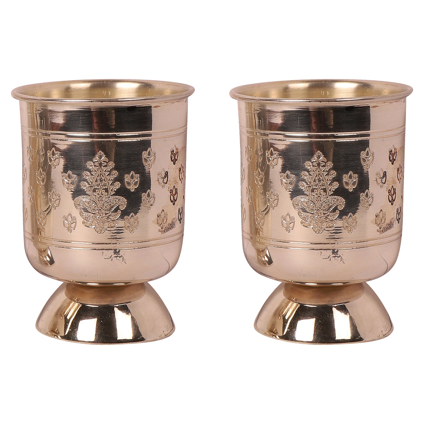 Silver Plated Brass Sharbat Glass - Set of 2 (Silver)