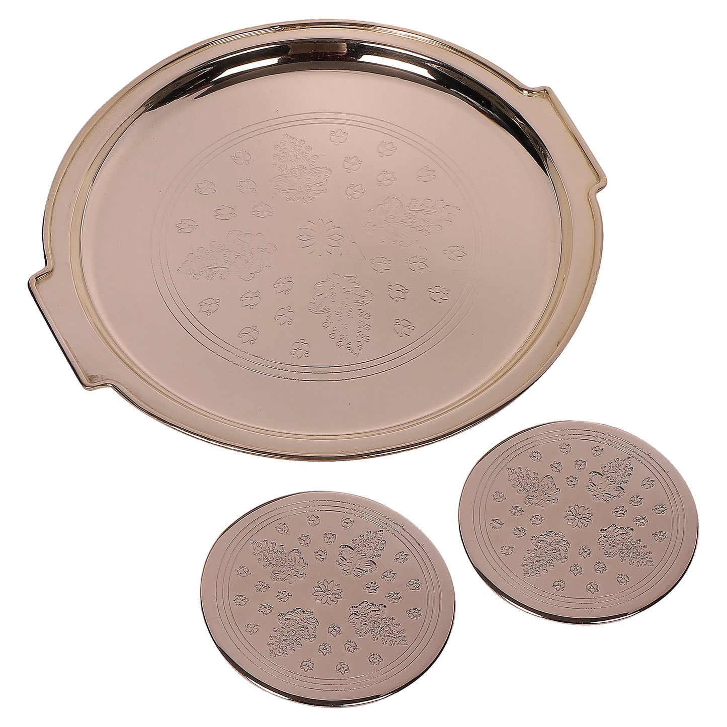Silver Plated Brass Coaster - Set of 2 (Silver)