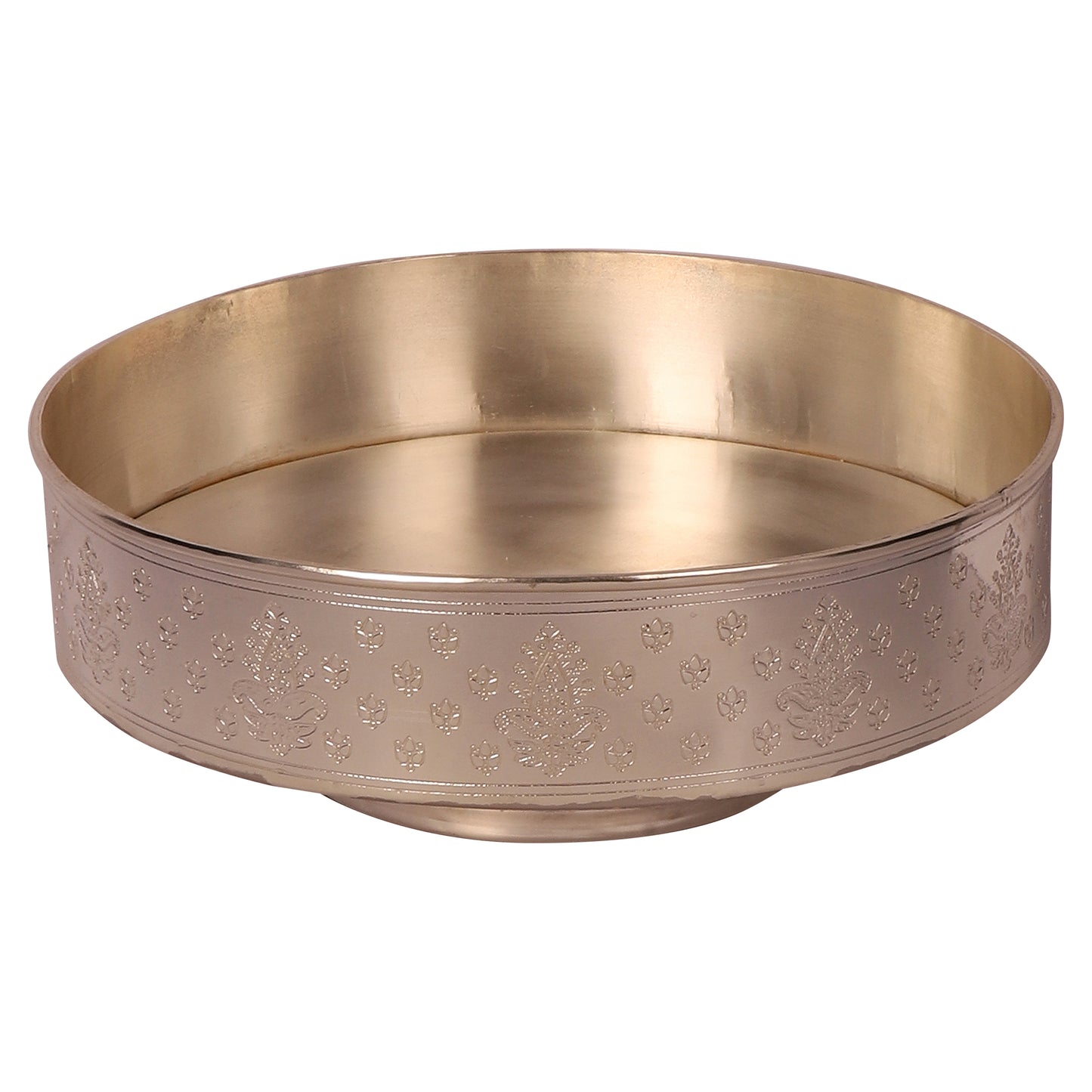 Silver Plated Brass Fruit Bowl with Stand (Silver)