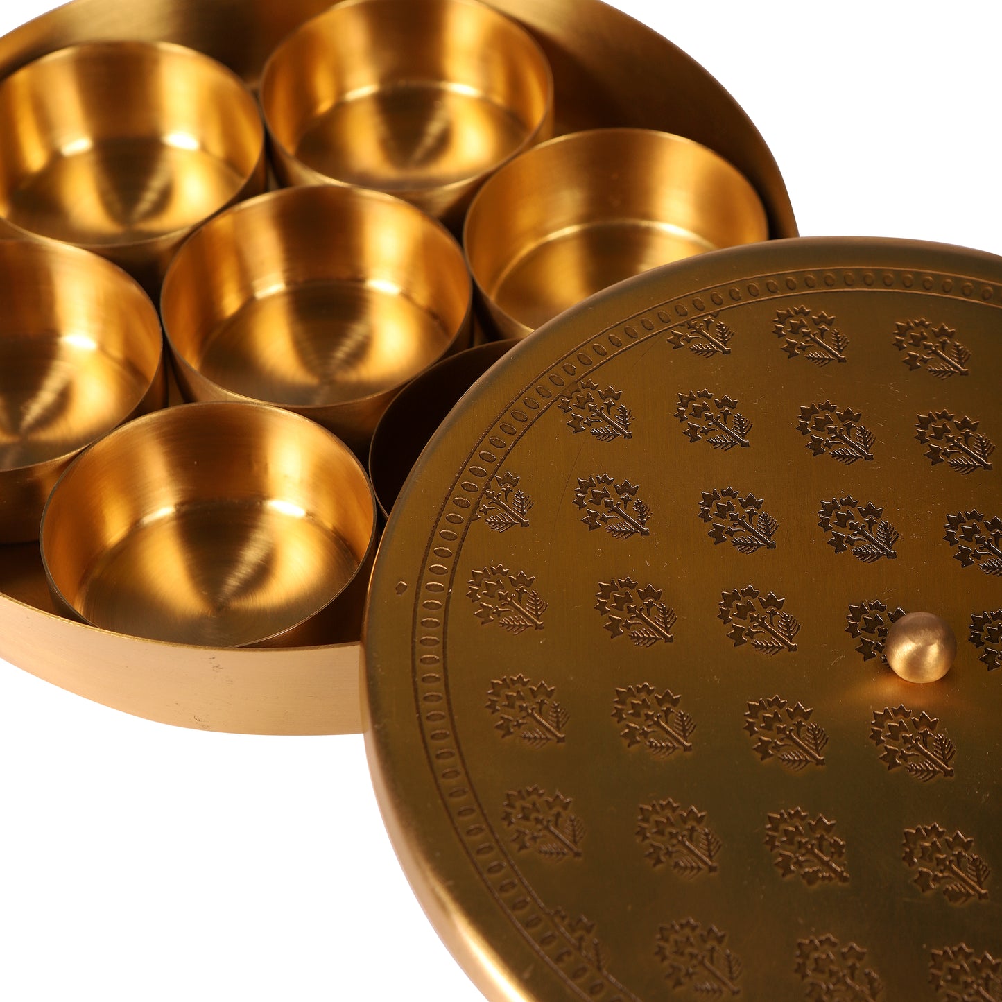 Mogra Brass Big Masaladan (Gold & Antique)