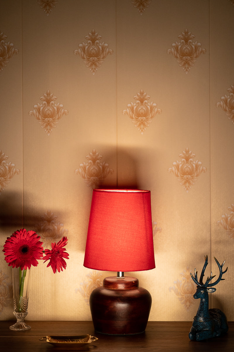 Nirvana Bed side Lamp with Red Shade