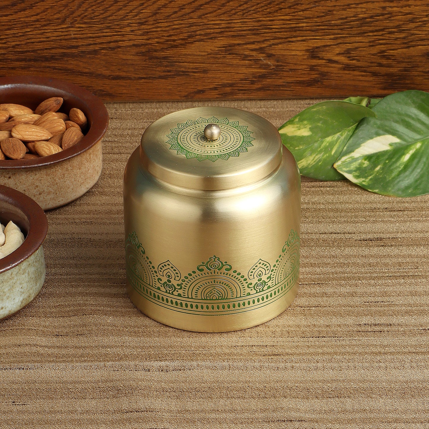 Dohar Brass Jar (Green)