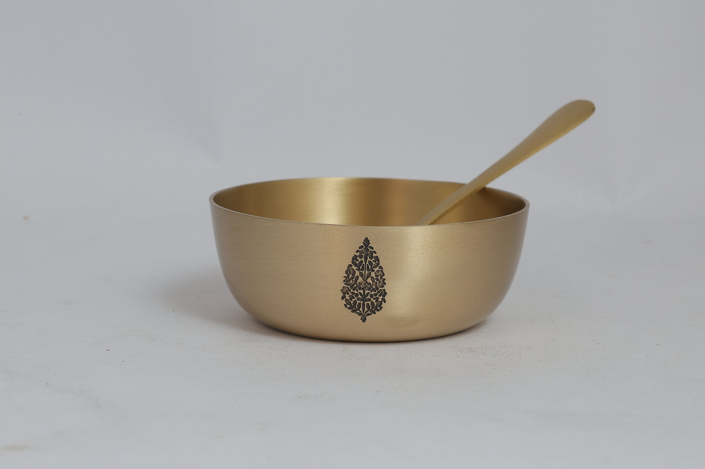 Chinar Kansa Bowl & Spoon - Set of 2 (Gold)