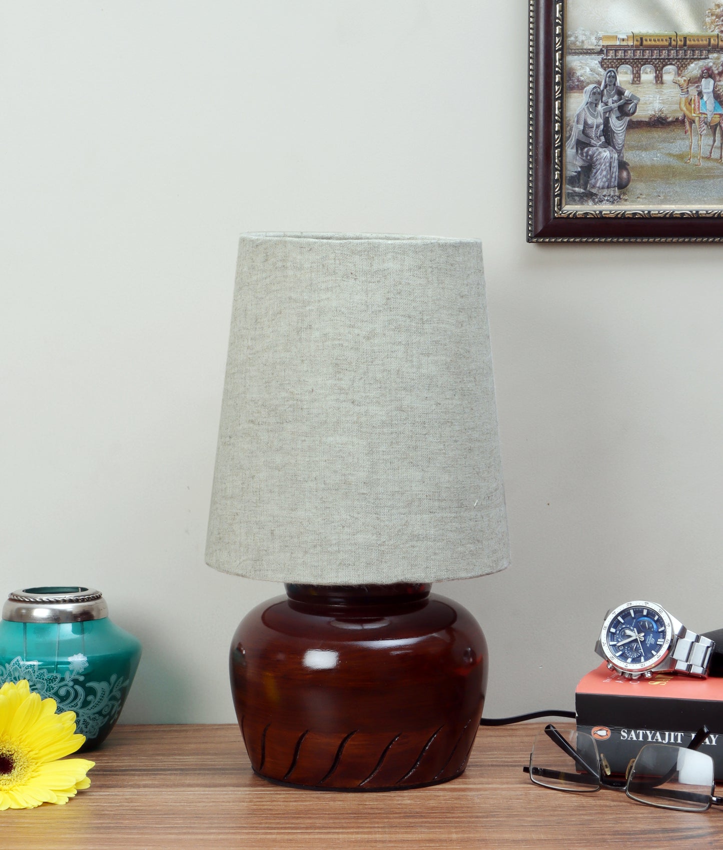 Nirvana Bed side Lamp with Beige Shade