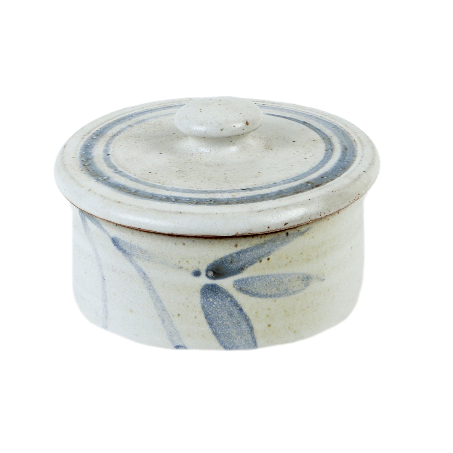 Studio Pottery White & Blue Trinket Box - Set of 2