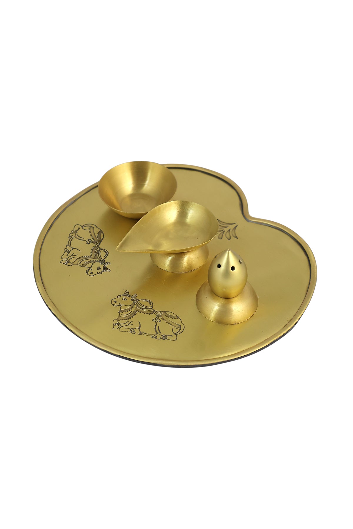 Nandi Brass Incense Gift Set with Gift Box (Gold & Antique)