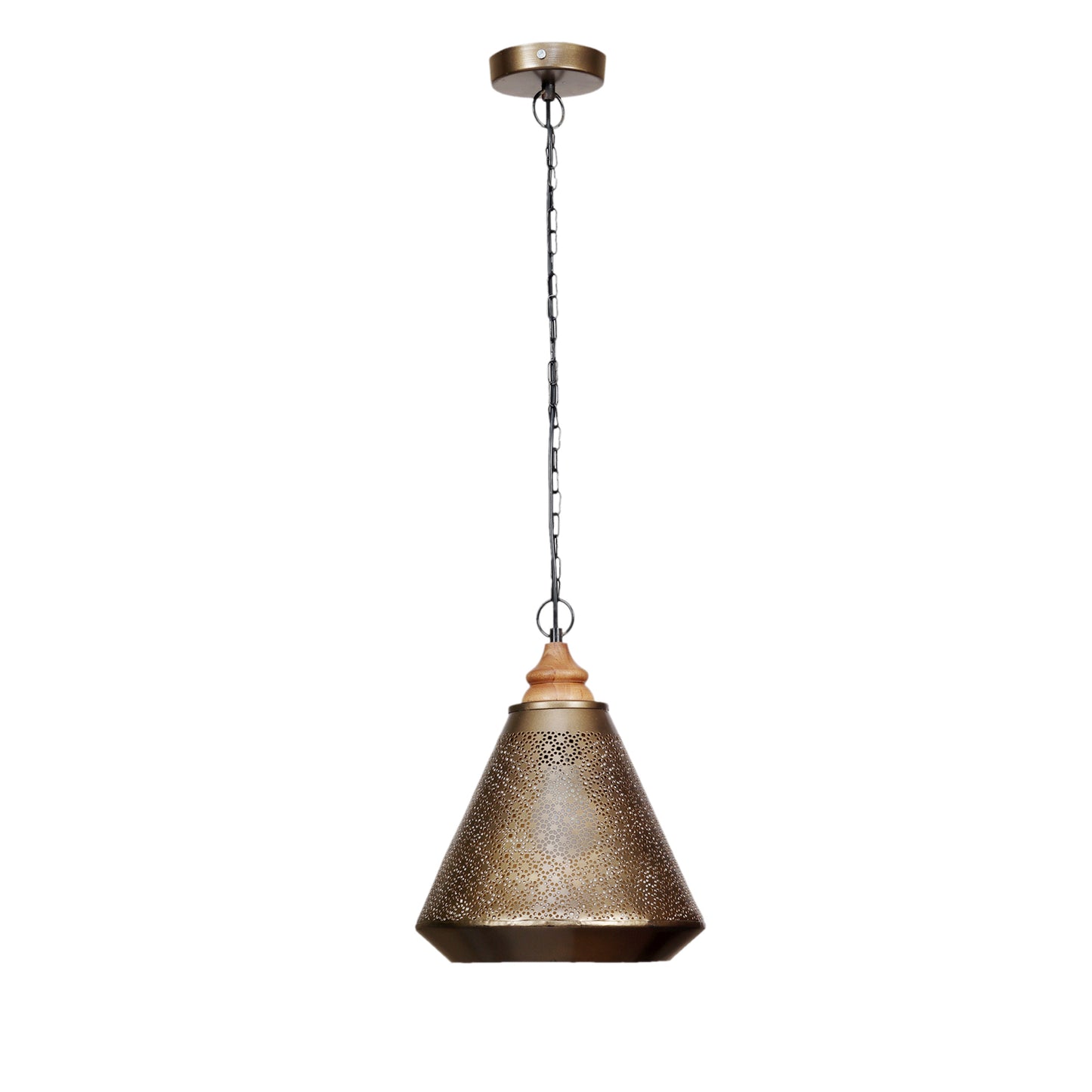 Mysore Hanging Lamp with a Wooden Canopy