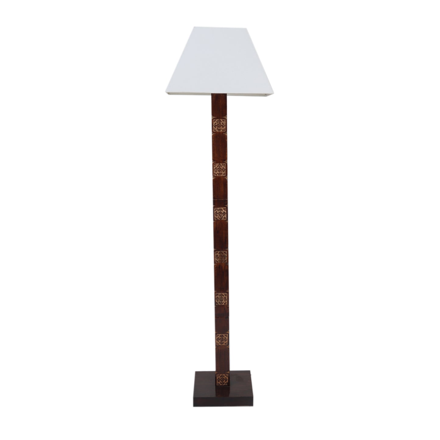 Amogh Brown and off white Floor Lamp with Ivory white Shade