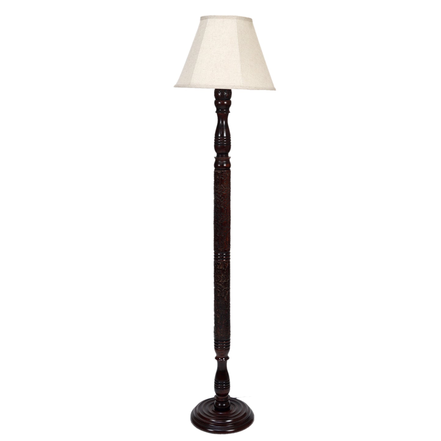 Chinar Dark brown Floor Lamp with Beige Soft Shade