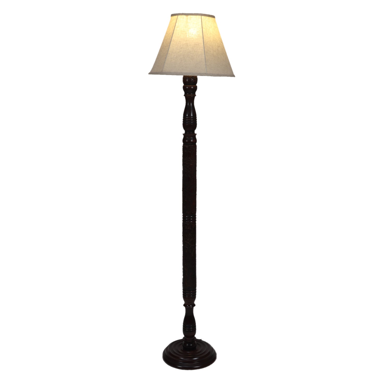 Chinar Dark brown Floor Lamp with Beige Soft Shade