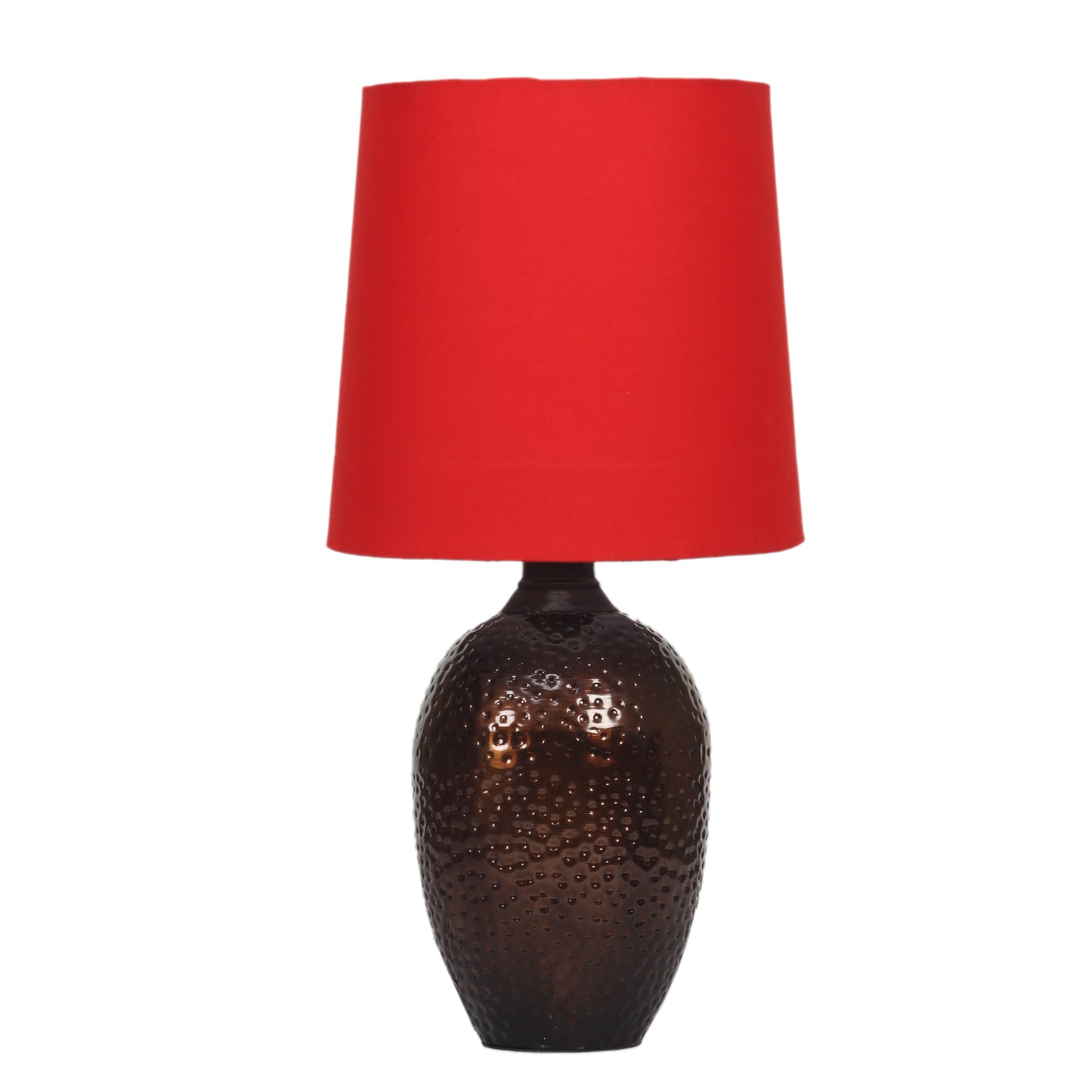 Nalanda Table Lamp with Red Shade