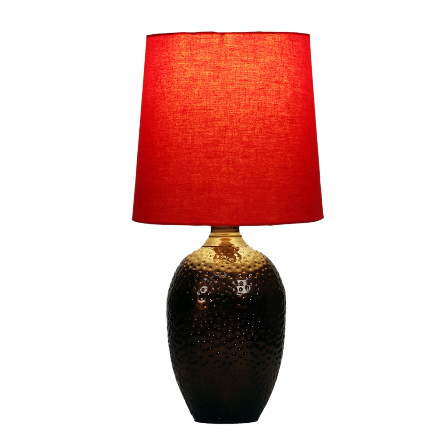 Nalanda Table Lamp with Red Shade