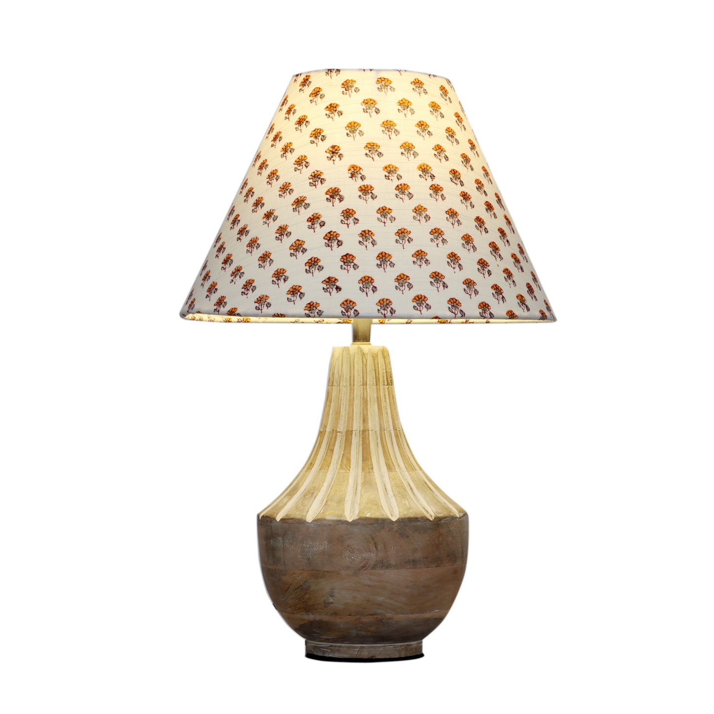 Ektara Table Lamp with Yellow Printed Shade