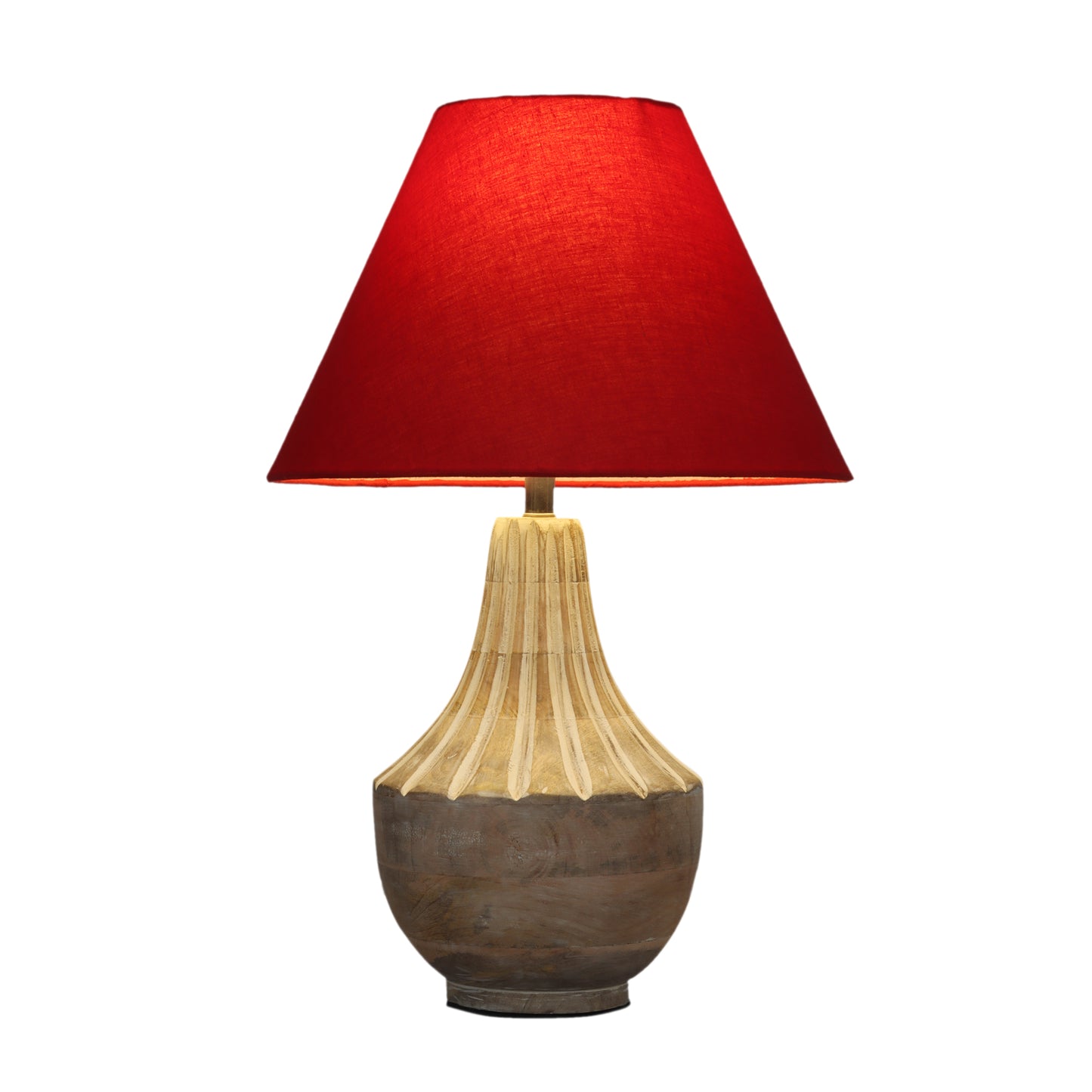 Ektara Table Lamp with Red Shade