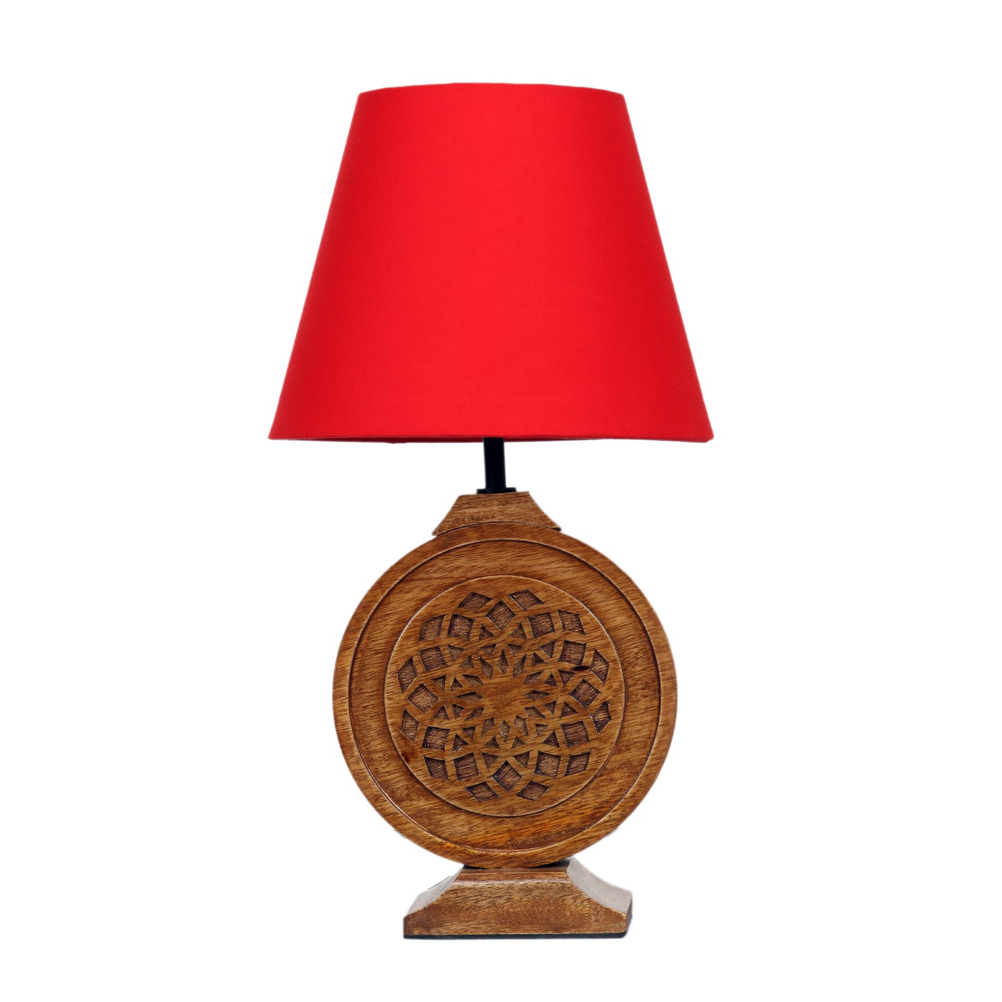 Neon Chakra Table Lamp with Red Shade