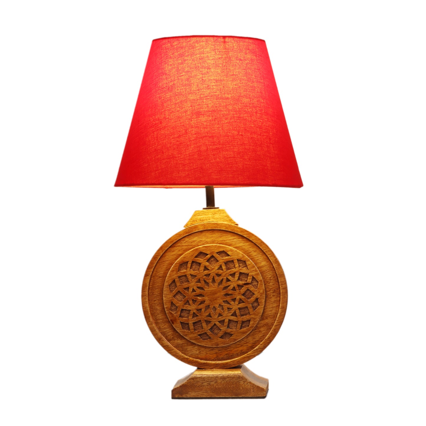 Neon Chakra Table Lamp with Red Shade