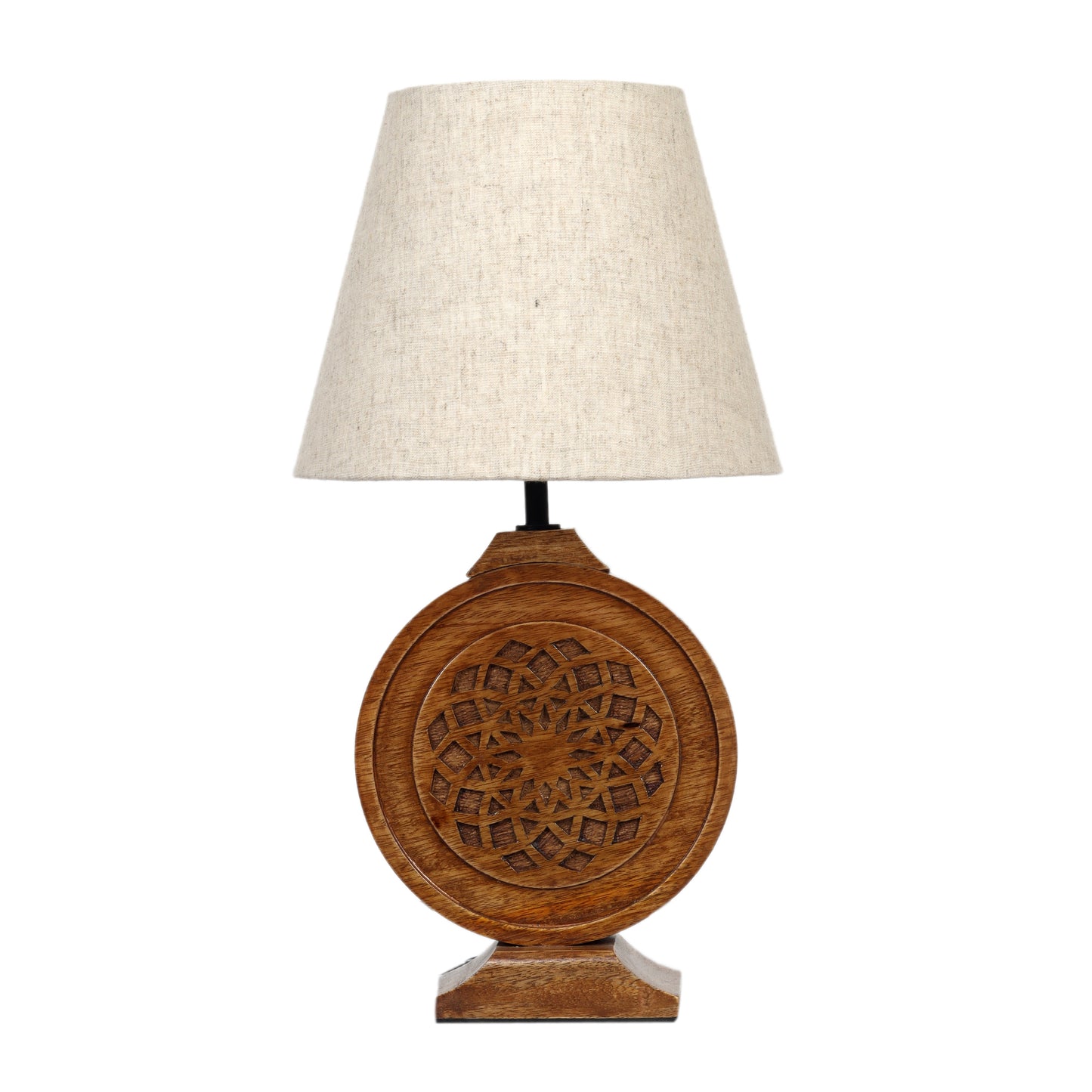 Neon Chakra Table Lamp with Beige Shade