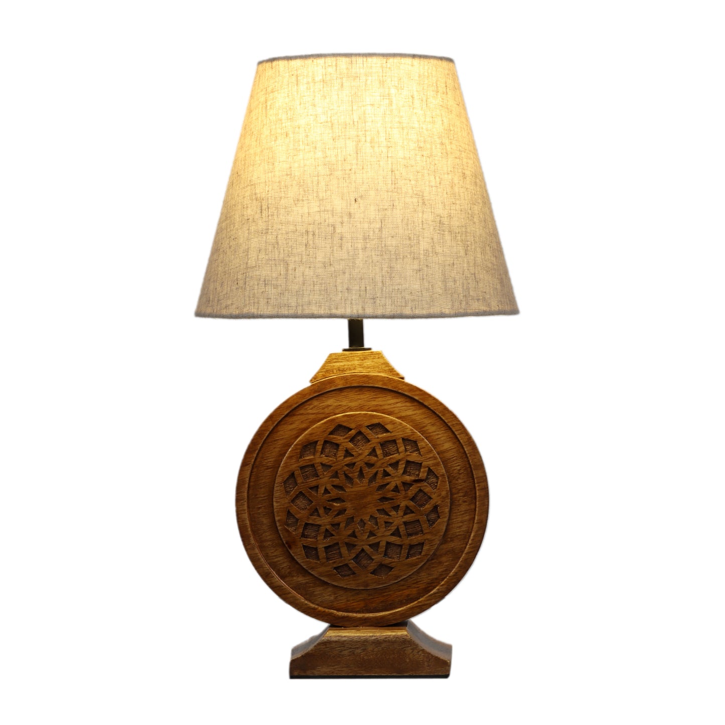 Neon Chakra Table Lamp with Beige Shade