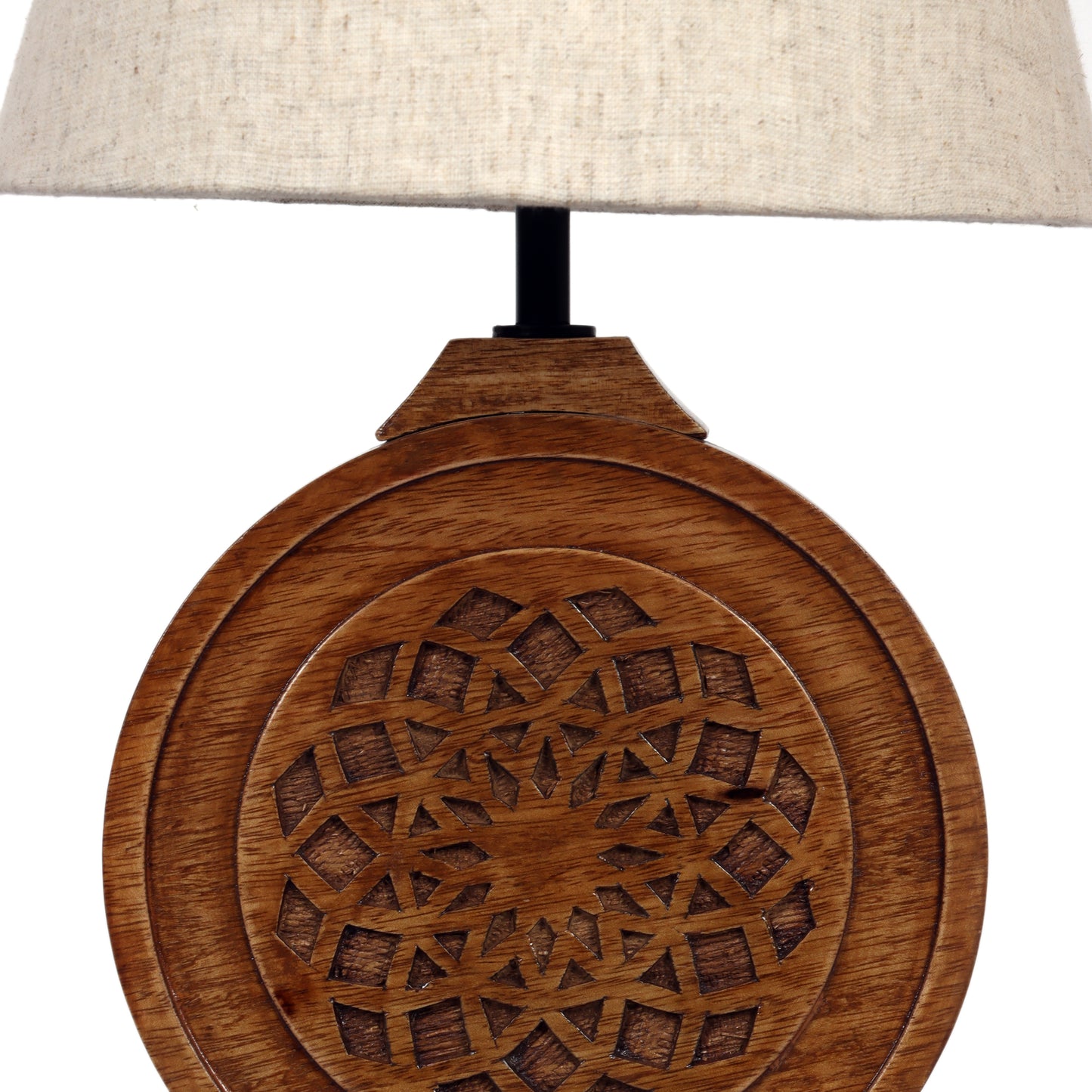 Neon Chakra Table Lamp with Beige Shade