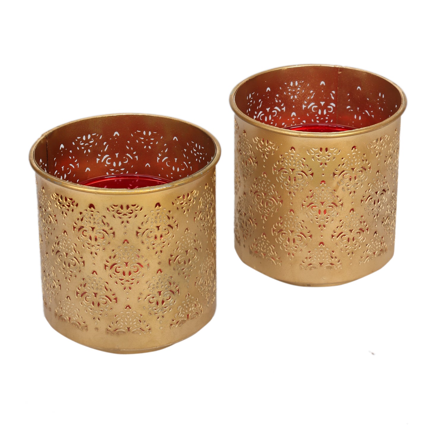 Gandhara Votive with Red Tea Light holder - Set of 2