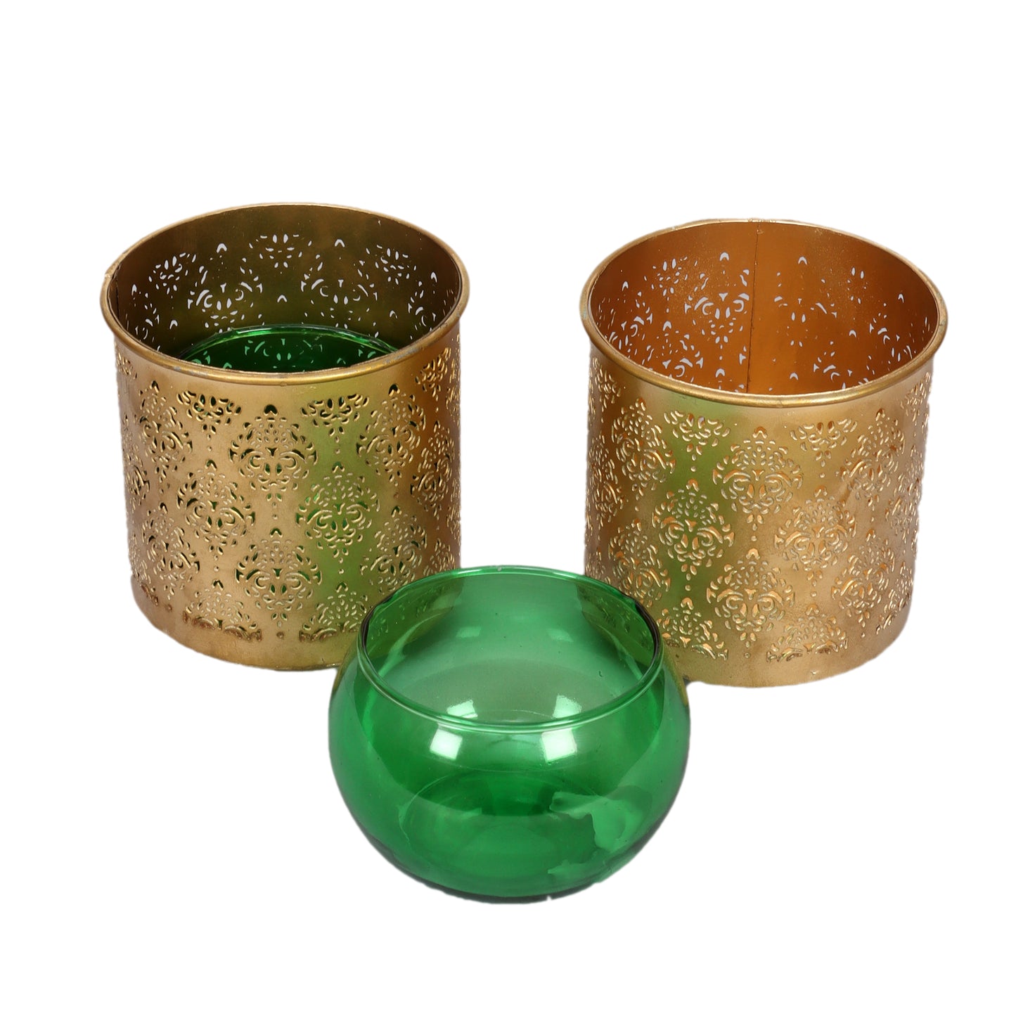 Gandhara Votive with Green Tea Light holder - Set of 2