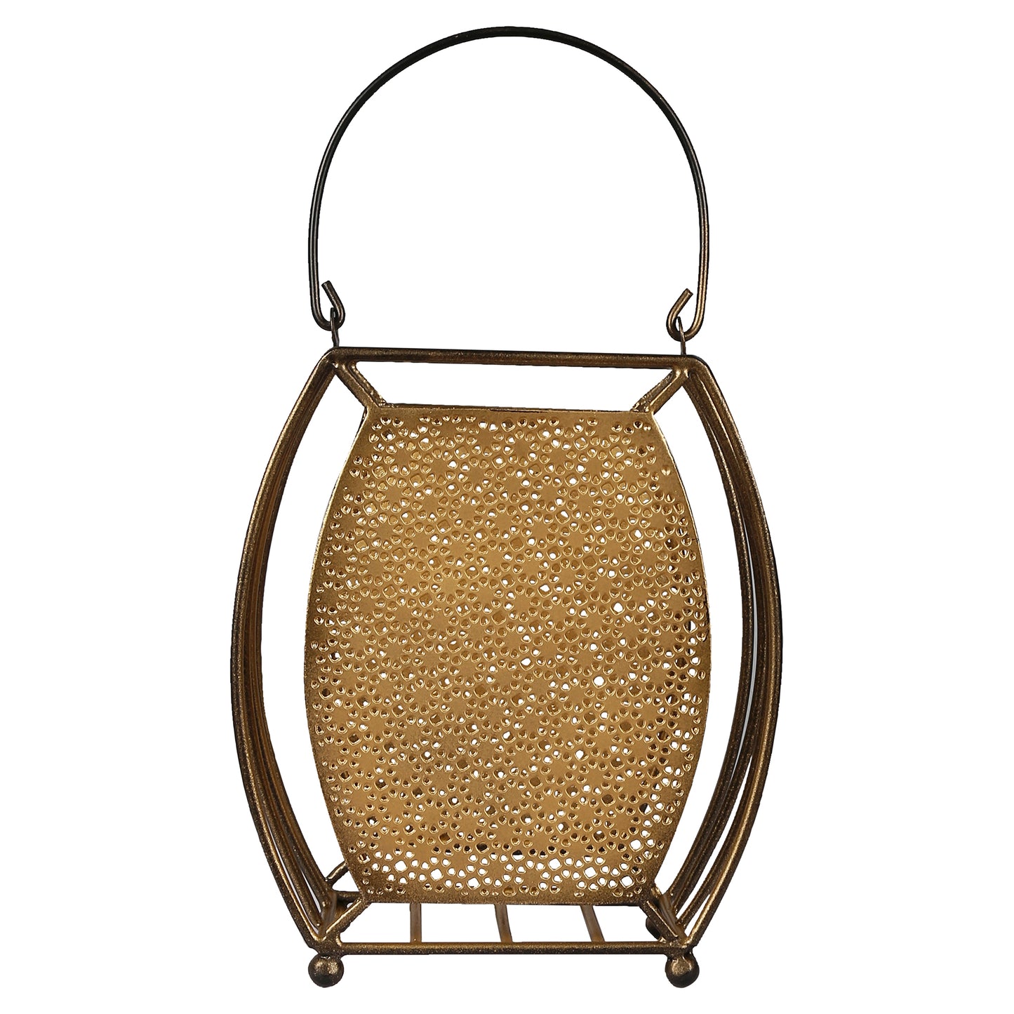 Mysore Metal Lantern Tea Light Holder (Gold)