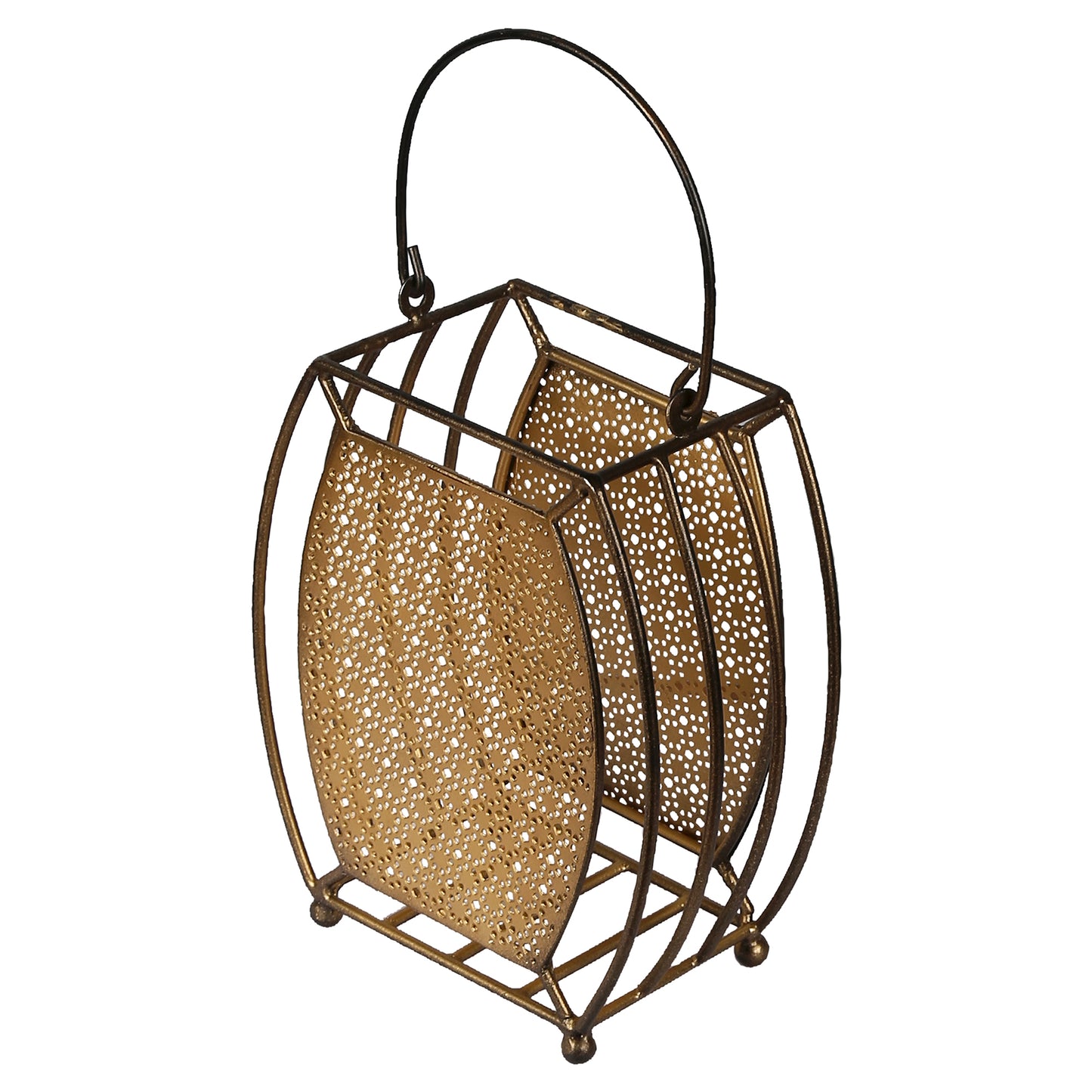 Mysore Metal Lantern Tea Light Holder (Gold)