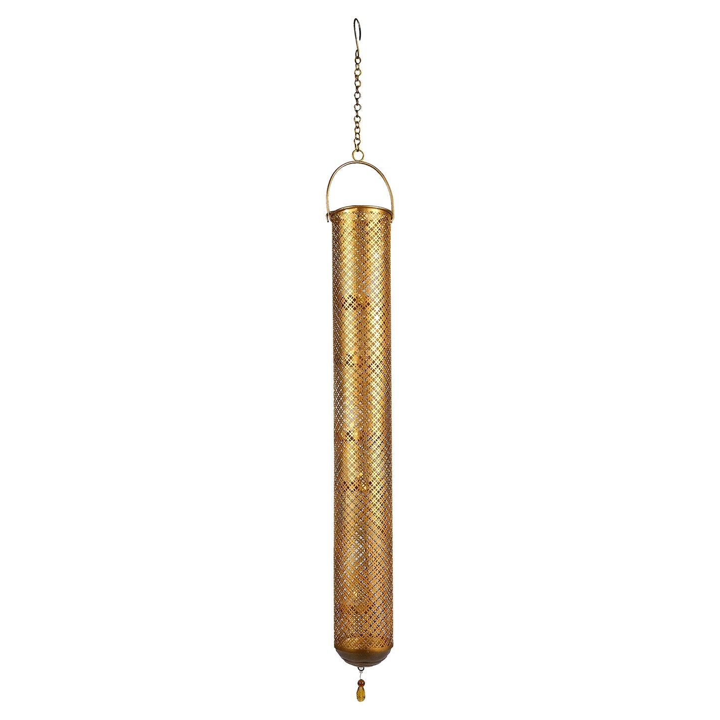 Tista Hanging Cylindrical Tea Light Holder with 5 candles (Gold)