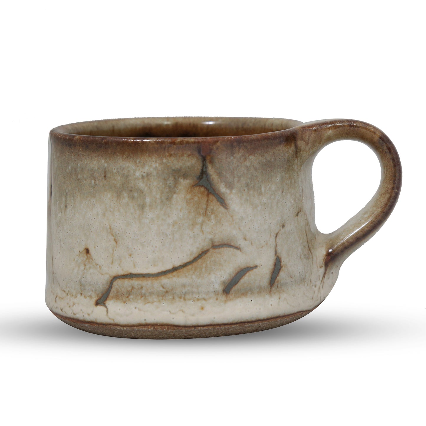 Studio Pottery Light Brown Cups - Set of 2