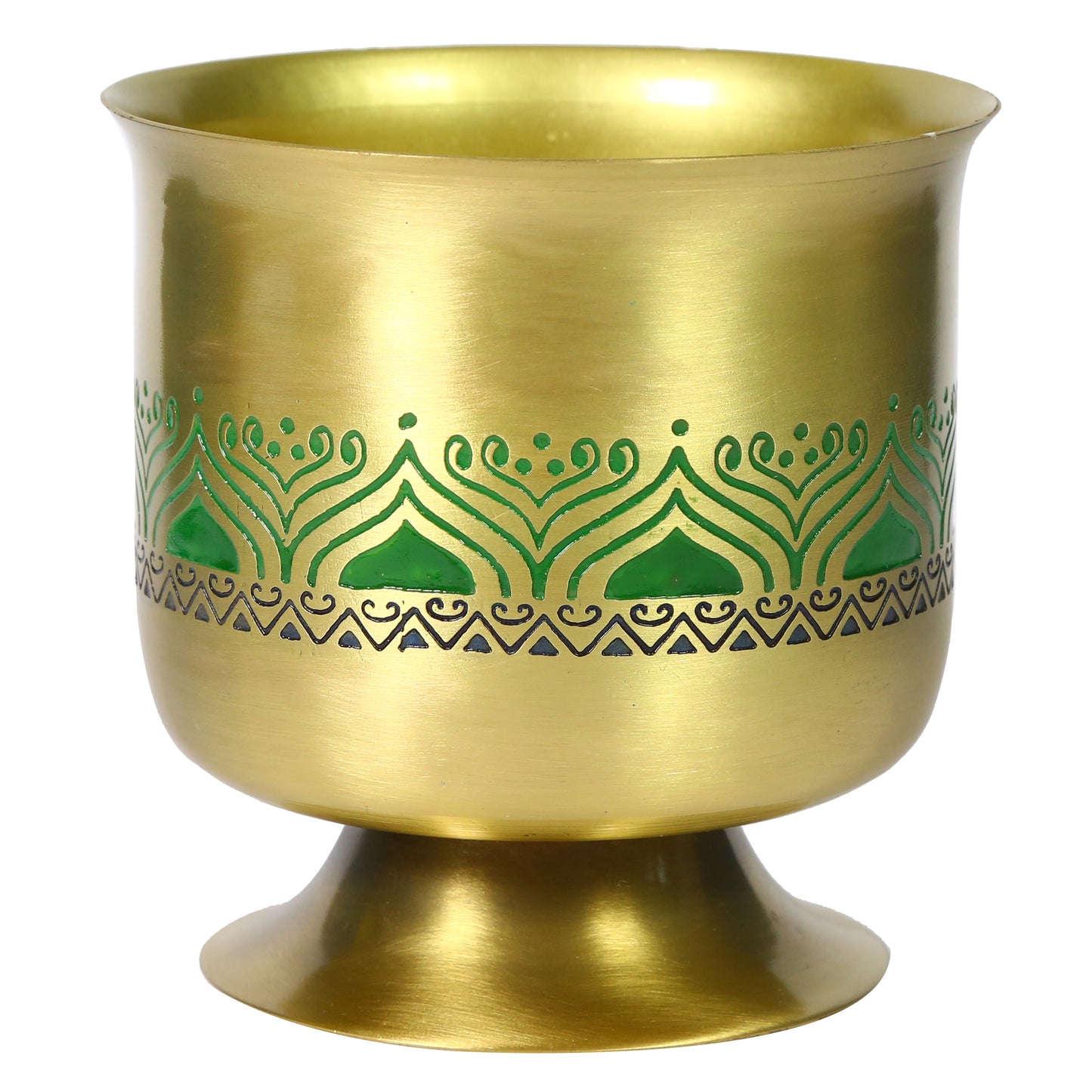 Utsav Brass Planter (Green)