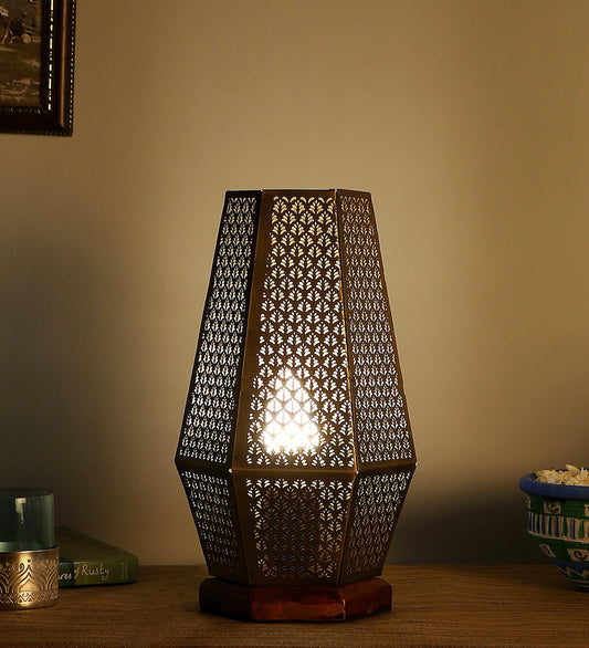 Niharika Ambient Table Lamp with Wooden Base