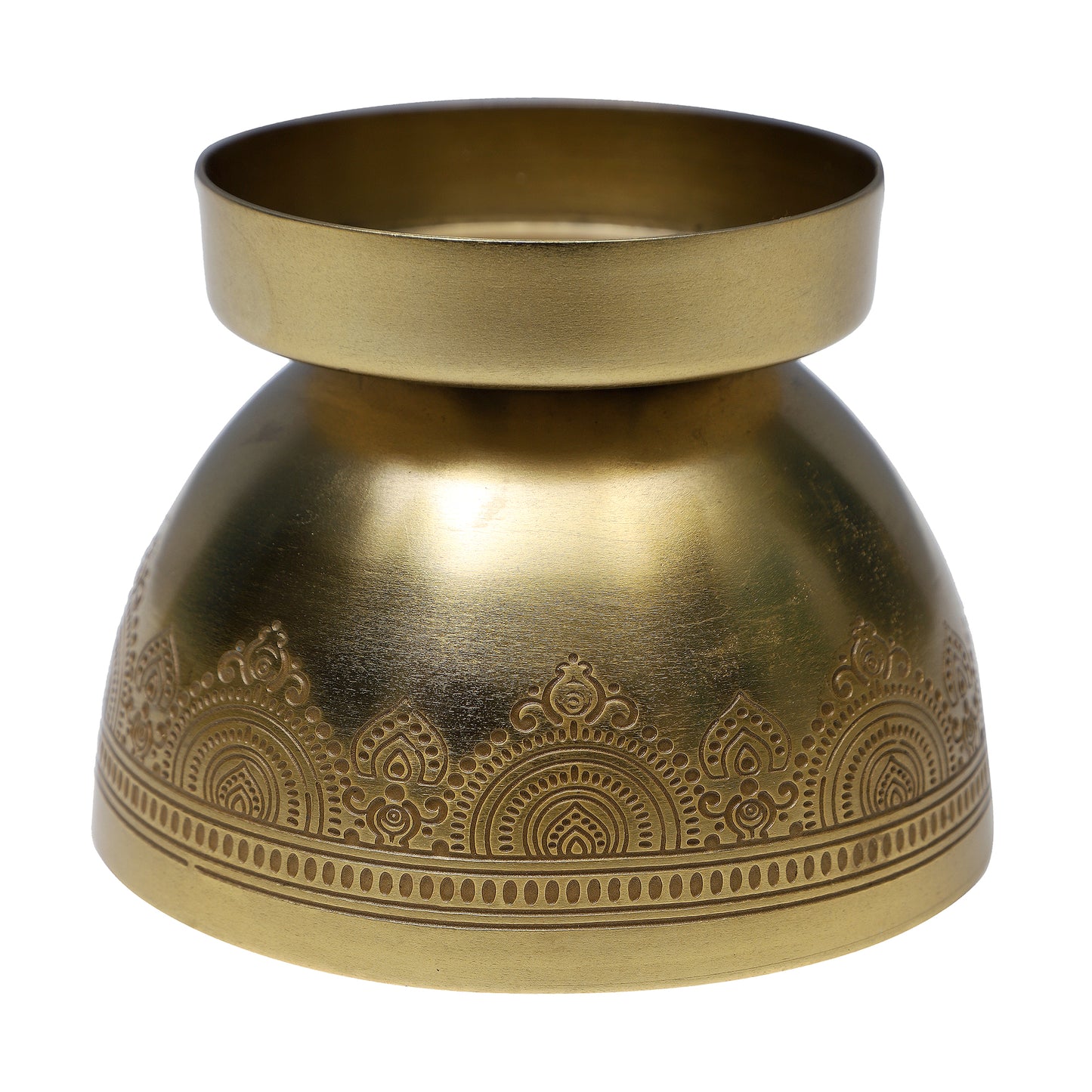 Dohar Gift hamper with Gold Plated Candle stand & Pillar Candle