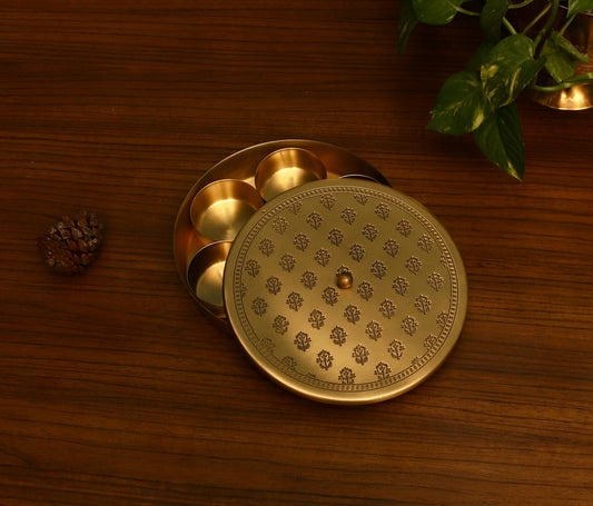 Mogra Brass Masaladan (Gold & Antique)