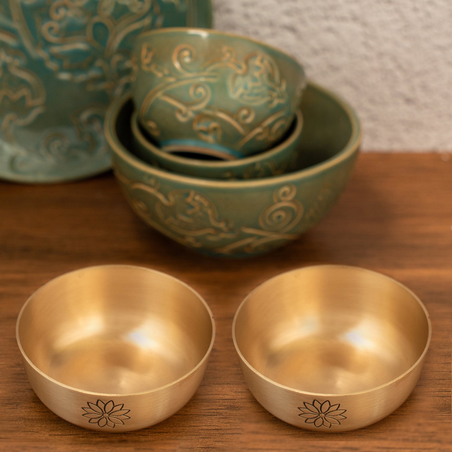 Marigold Kansa Bowl & Spoon - Set of 2 (Gold)