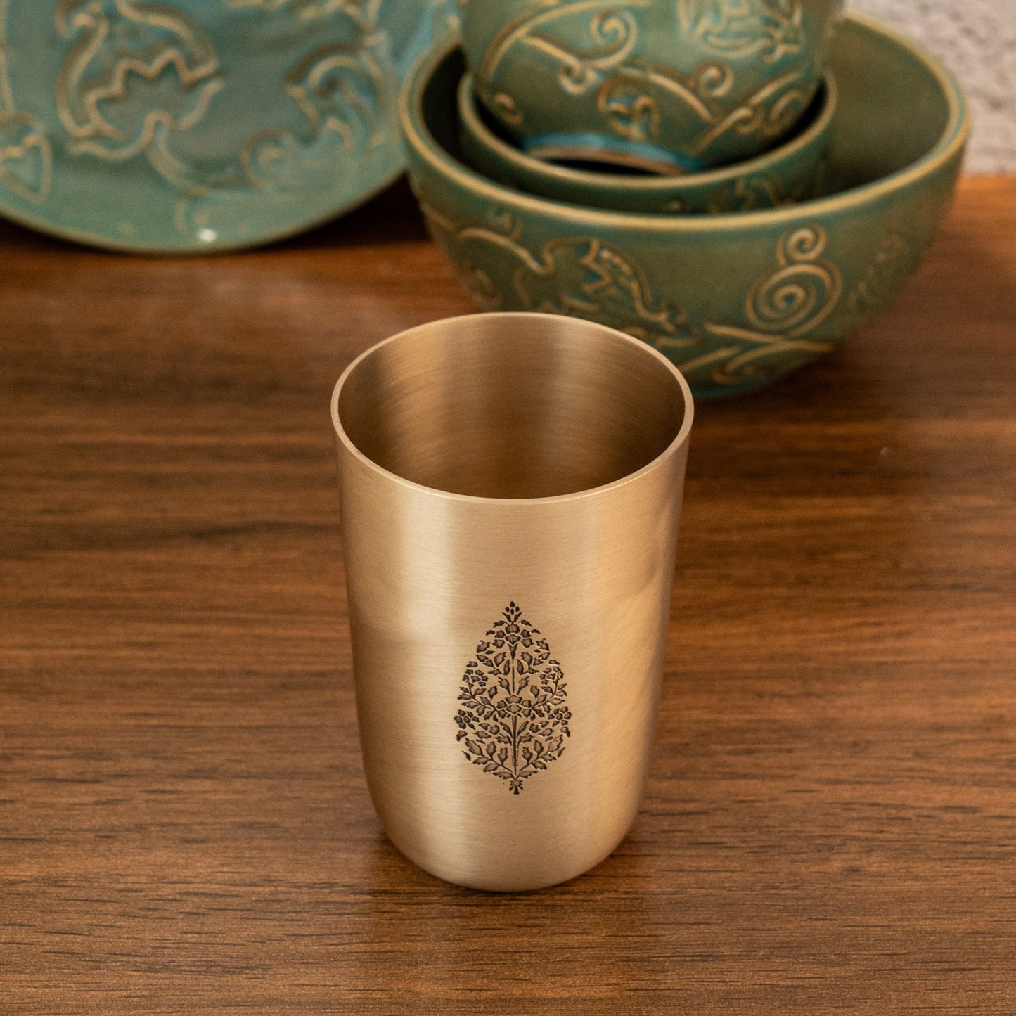 Chinar Kansa Glass - Set of 2 (Gold)