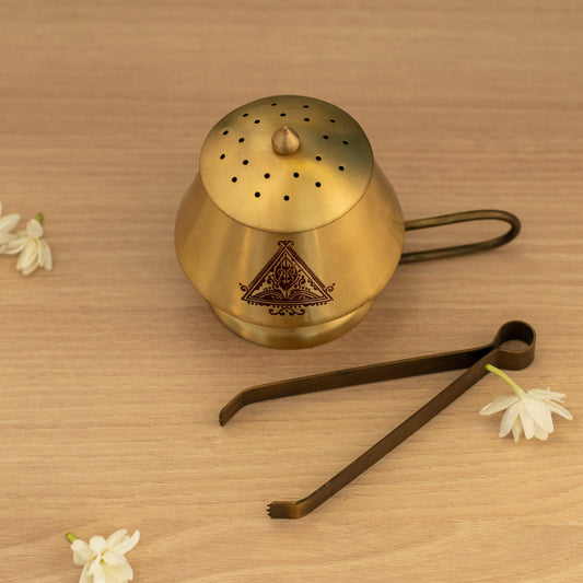 Prayag Brass Fumer with Tongs