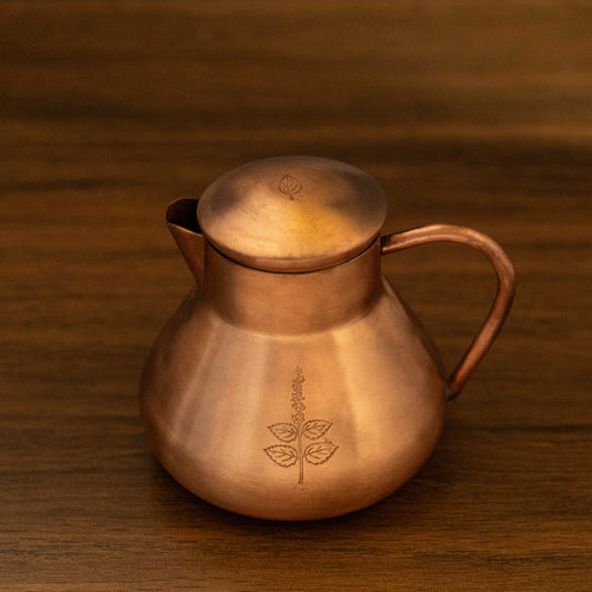 Tulsi Copper Jug with Lid