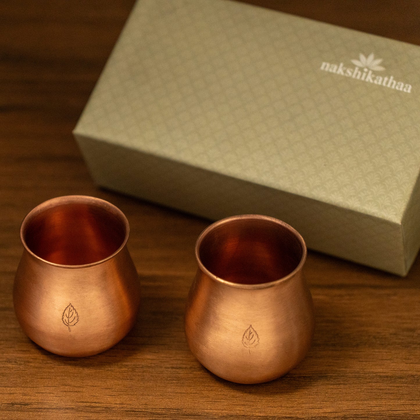 Tulsi Copper small Matki Tumblers - Set of 2