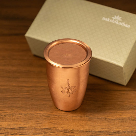 Tulsi Copper large Tumbler with Lid