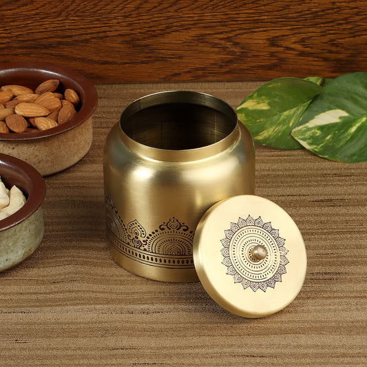 Dohar Brass Jar (Maroon)