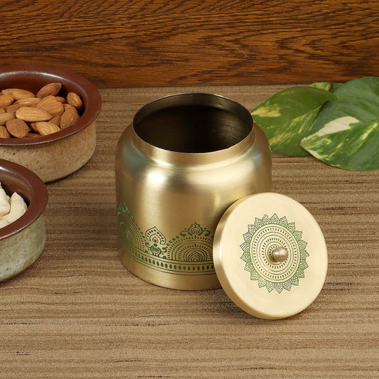 Dohar Brass Jar (Green)