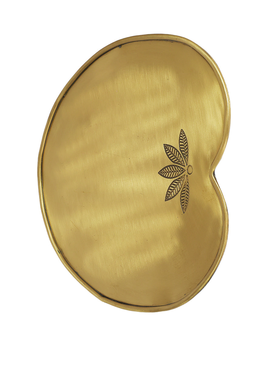 Nakshikathaa Lotus Brass Pooja Thaali Set (Gold & Antique)