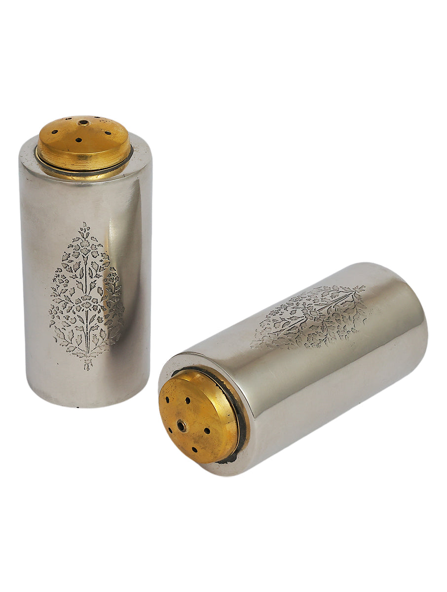 Chinar Steel Serving set with Salt and Pepper shaker and 2 Coasters
