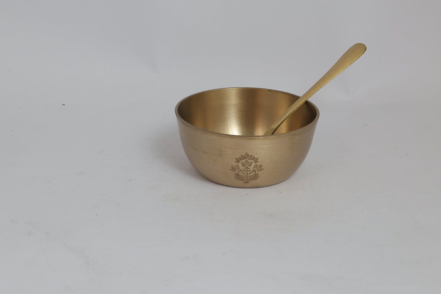 Mogra Kansa Bowl & Spoon - Set of 2 (Gold)