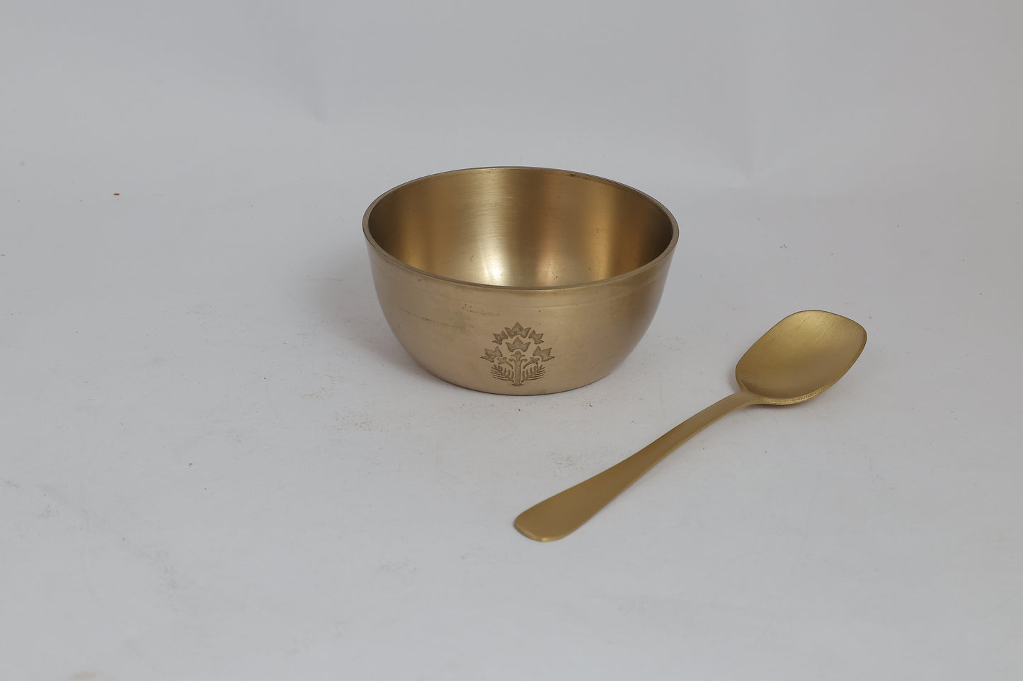 Mogra Kansa Bowl & Spoon - Set of 2 (Gold)