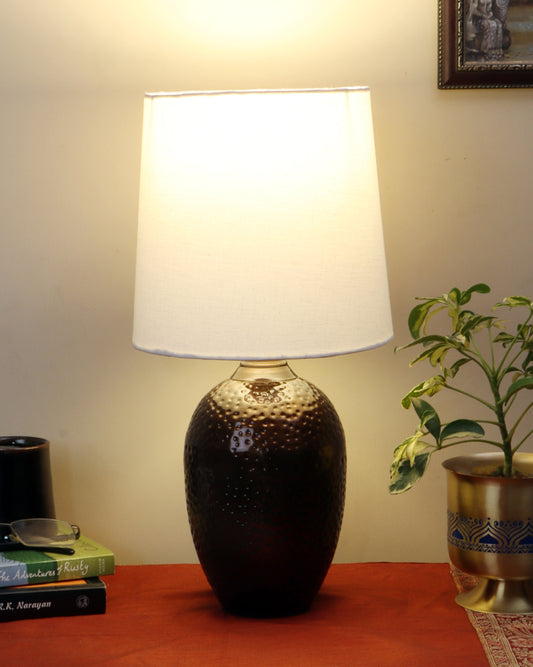 Nalanda Table Lamp with Ivory White Shade