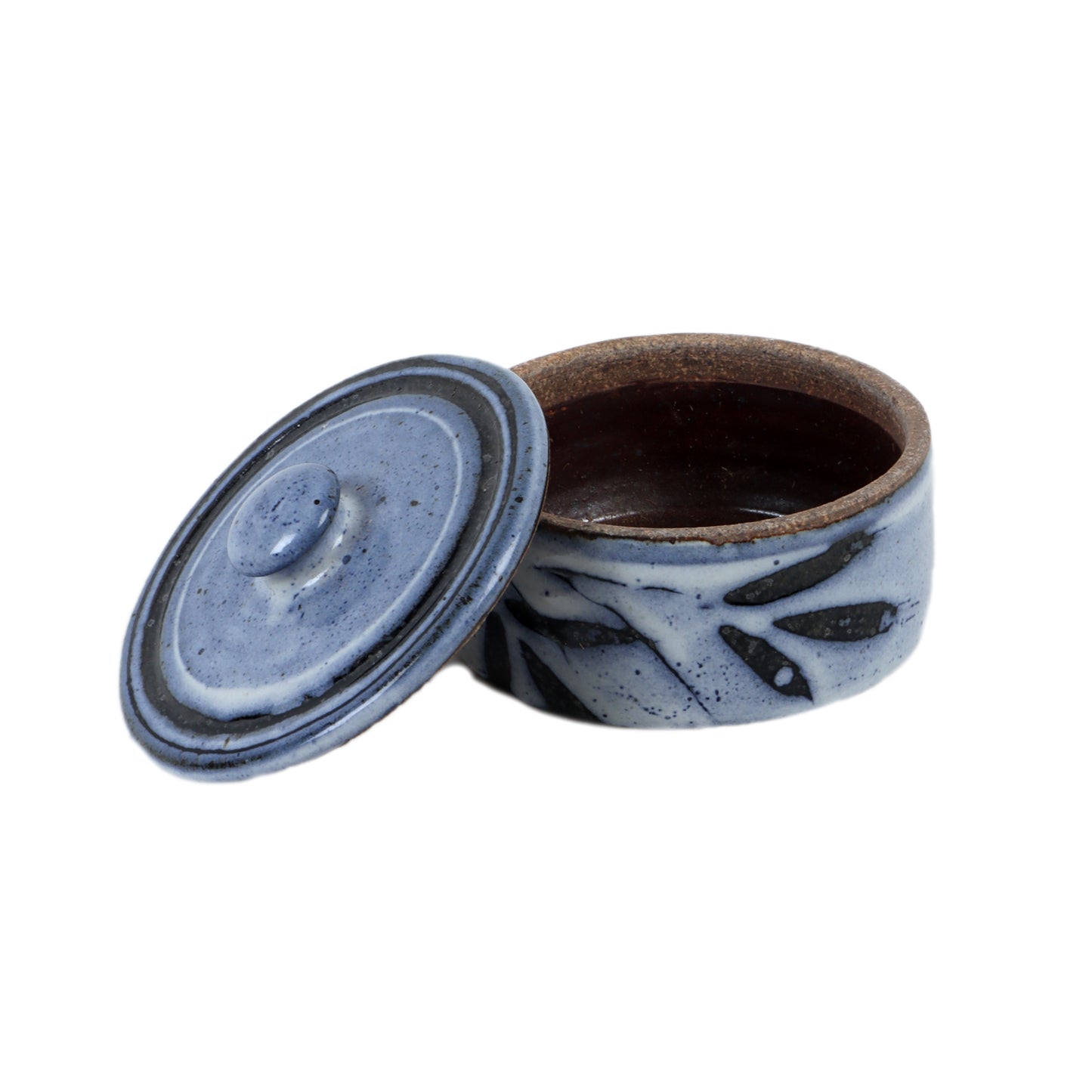 Studio Pottery Light Blue Trinket Box - Set of 2